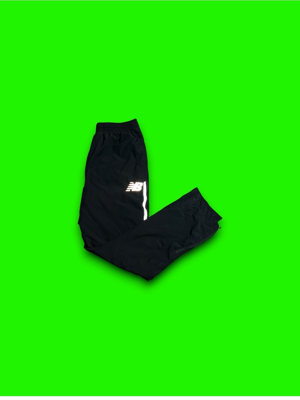 New balance mesh lined tapered 3M reflective track pants black mens small